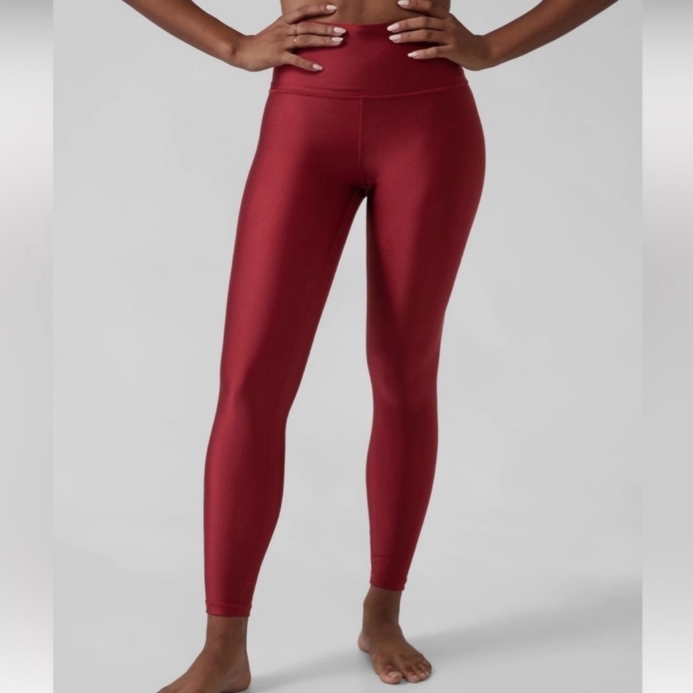 Athleta Elation High Rise Shine Tight Decadent Red Women’s Medium Shimmer Yoga